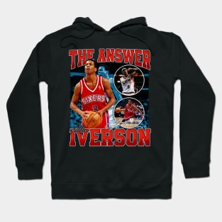 Allen Iverson The Answer Basketball Signature Vintage Retro 80s 90s Bootleg Rap Style Hoodie